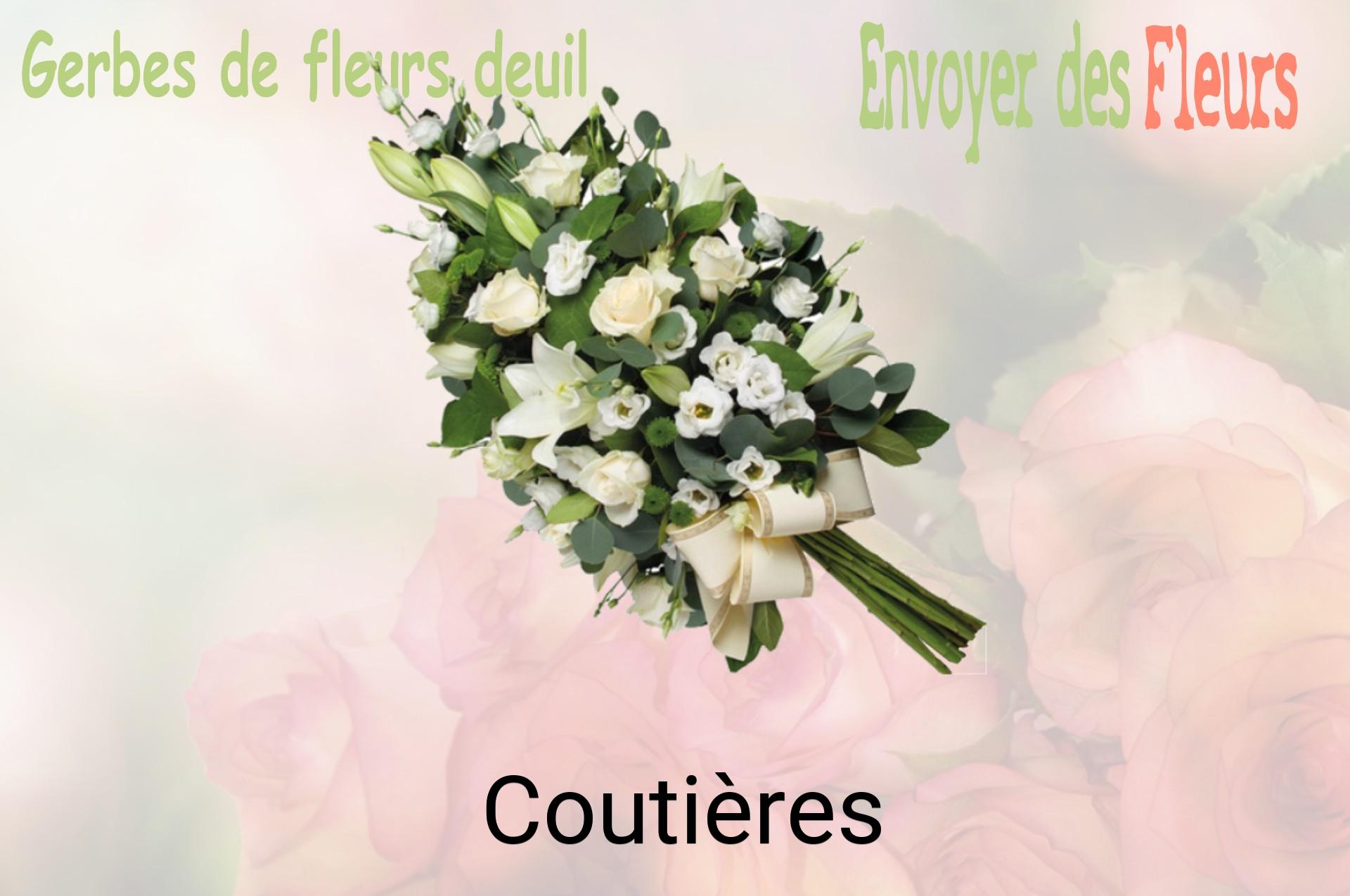 Gerbe de fleurs de deuil livrée à Coutières